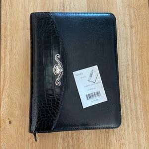BRIGHTON Elegant Scroll Agenda in black leather